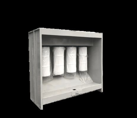 High Capacity Powder Coating Booth with Non Woven Fabric Filters to Enhance Powder Reuse and Reduce Material Consumption