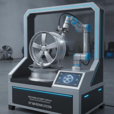 CNC Wheel Repair Machine with 0.001mm Positioning Accuracy 10T Working Pressure and 15 Inches Max Wheel Diameter