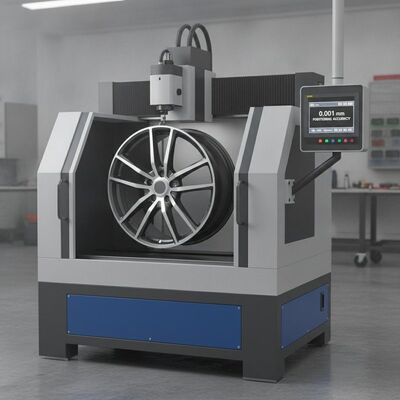 CNC Wheel Repair Machine with 0.001mm Positioning Accuracy and 8 Inches Max Wheel Width for Alloy Wheel Restoration